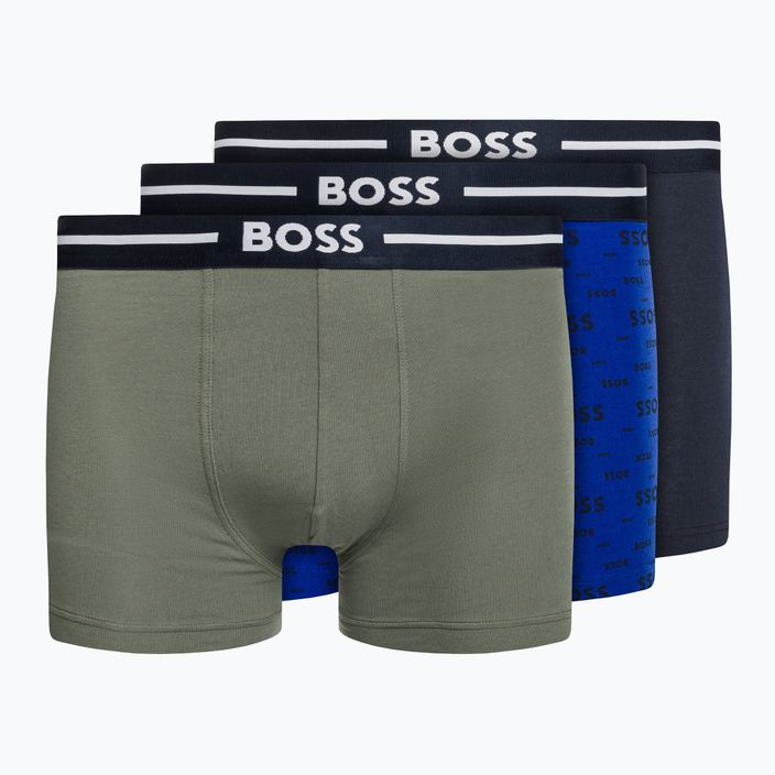 Hugo Boss Trunk Bold Design boxeri pentru bărbați 3 perechi albastru/negru/verde 50490027-466