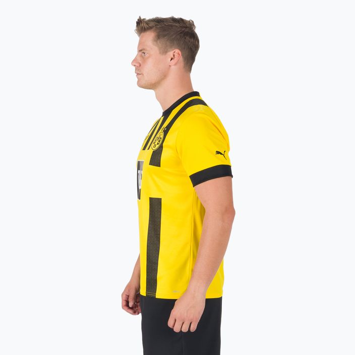 Tricou de fotbal pentru bărbați Puma Bvb Home Jersey Replica Sponsor galben și negru 765883 3