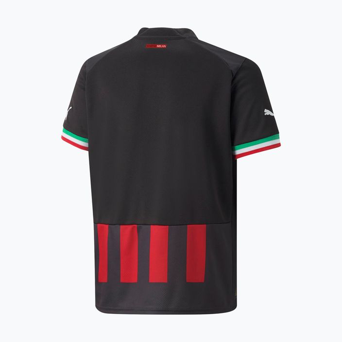 Tricou de fotbal pentru copii PUMA ACM Home Jersey Replica negru-roșu 765826 01 2