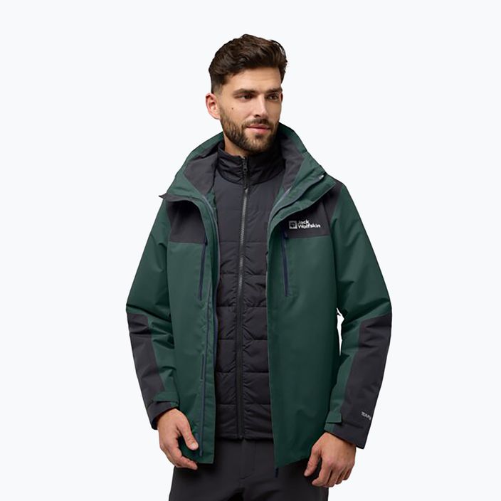 Jachetă 3w1 pentru bărbați Jack Wolfskin Jasper 3In1 black olive 3