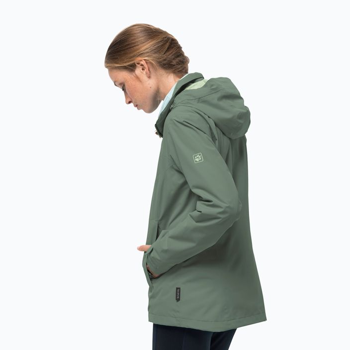 Jack Wolfskin Evandale jachetă de ploaie pentru femei verde 1111191 2