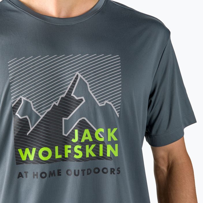 Jack Wolfskin tricou de drumeție pentru bărbați Peak Graphic gri 1807182_6098_002 4