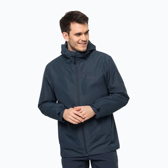 Jack Wolfskin jachetă de ploaie pentru bărbați Taubenberg albastru marin 1115311_1010_006