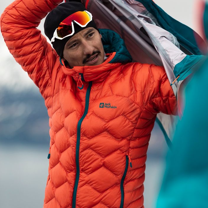 Jack Wolfskin bărbați Alpspitze Down Hoody jachetă cu glugă jachetă de jachetă de jachetă portocalie 1206771_3017 10