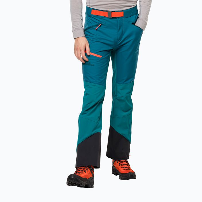 Pantaloni de schi Alpspitze albastru-verde pentru bărbați Jack Wolfskin 1507511