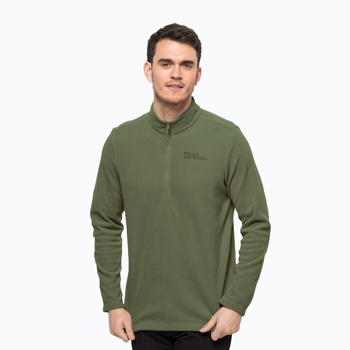 Jack Wolfskin bluză de bărbați cu polar Taunus HZ verde 1709522_4129_002