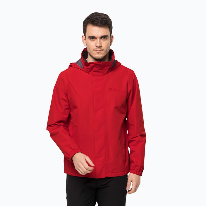 Jack Wolfskin jachetă impermeabilă pentru bărbați Stormy Point 2L roșu 1111142