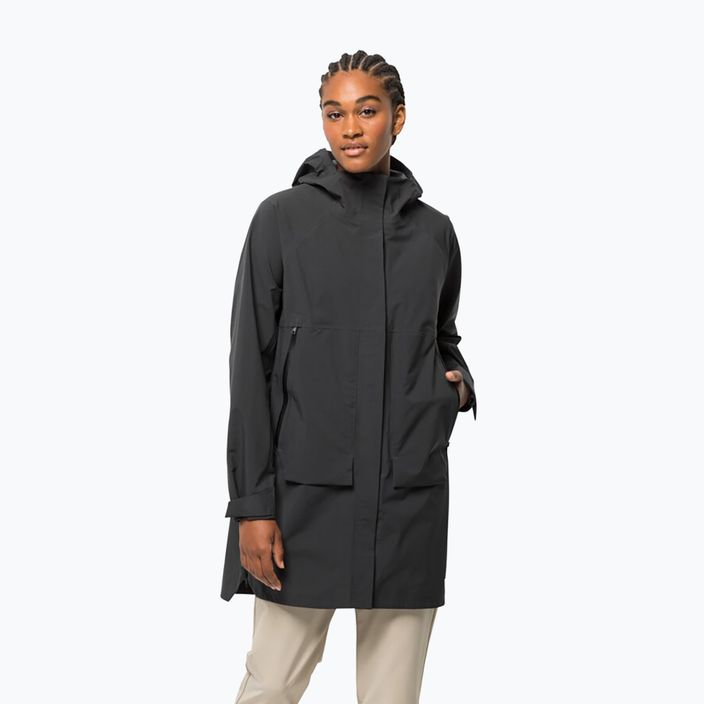 Jack Wolfskin jachetă de ploaie pentru femei Goldgewann Parka negru 1115731_6350_002