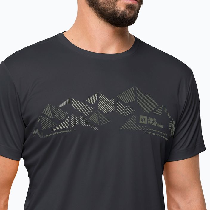 Tricou de trekking pentru bărbați Jack Wolfskin Peak Graphic negru 1807183 3
