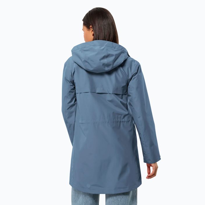 Palton de ploaie pentru femei Jack Wolfskin Cape West Coat elemental blue 2