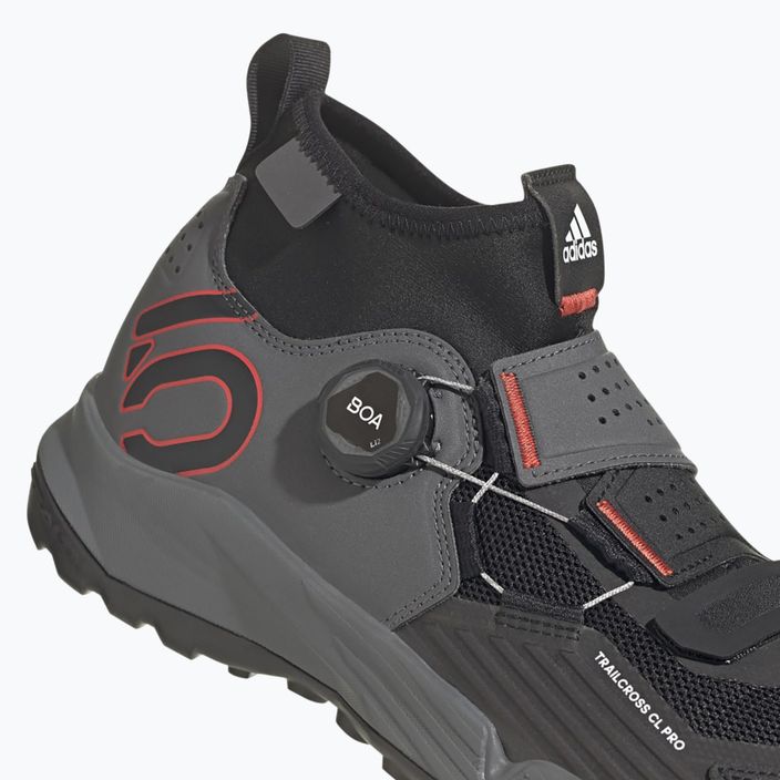 Încălțăminte de ciclism MTB pentru bărbați adidas FIVE TEN Trailcross Pro Clip In grey five/core black/red 11