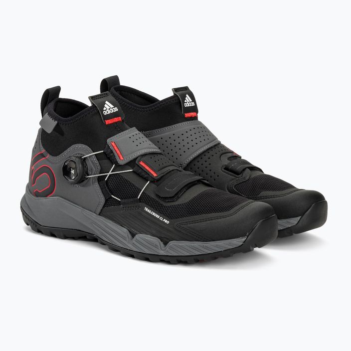 Încălțăminte de ciclism MTB pentru bărbați adidas FIVE TEN Trailcross Pro Clip In grey five/core black/red 5