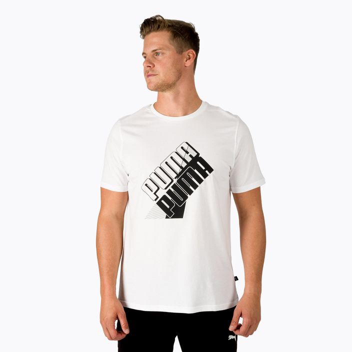 Tricou de antrenament pentru bărbați PUMA Power Logo Tee alb 849788_02