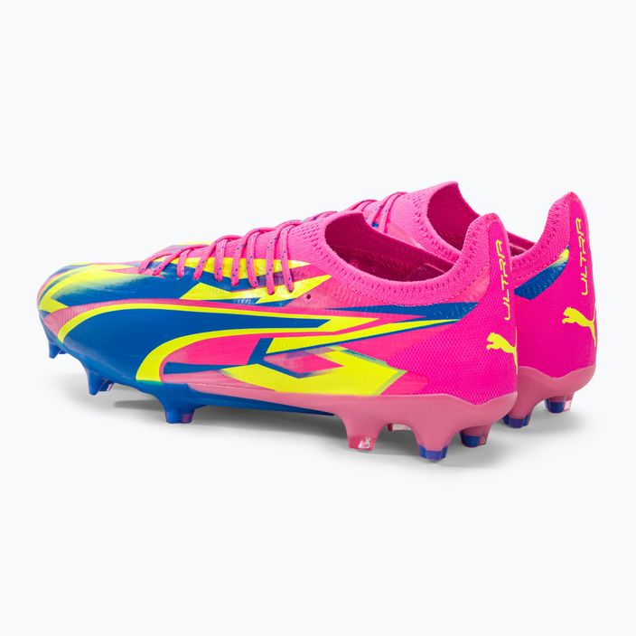Cizme de fotbal pentru bărbați PUMA Ultra Ultimate Energy FG/AG roz luminos/albastru ultra/galben alertă 3