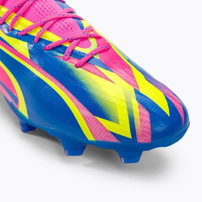 Cizme de fotbal pentru bărbați PUMA Ultra Ultimate Energy FG/AG roz luminos/albastru ultra/galben alertă 7