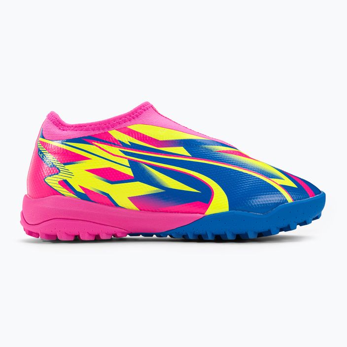PUMA Match Ll Energy TT + Mid Jr cizme de fotbal pentru copii roz luminos/albastru ultra/galben alert 2