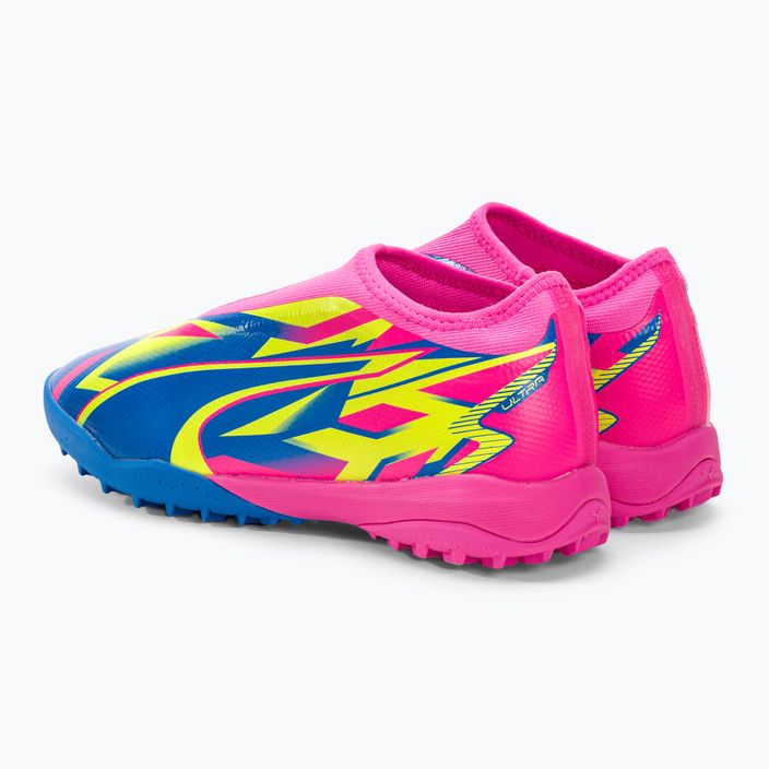 PUMA Match Ll Energy TT + Mid Jr cizme de fotbal pentru copii roz luminos/albastru ultra/galben alert 3