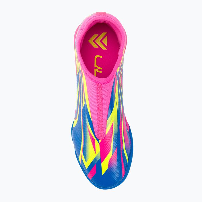 PUMA Match Ll Energy TT + Mid Jr cizme de fotbal pentru copii roz luminos/albastru ultra/galben alert 6