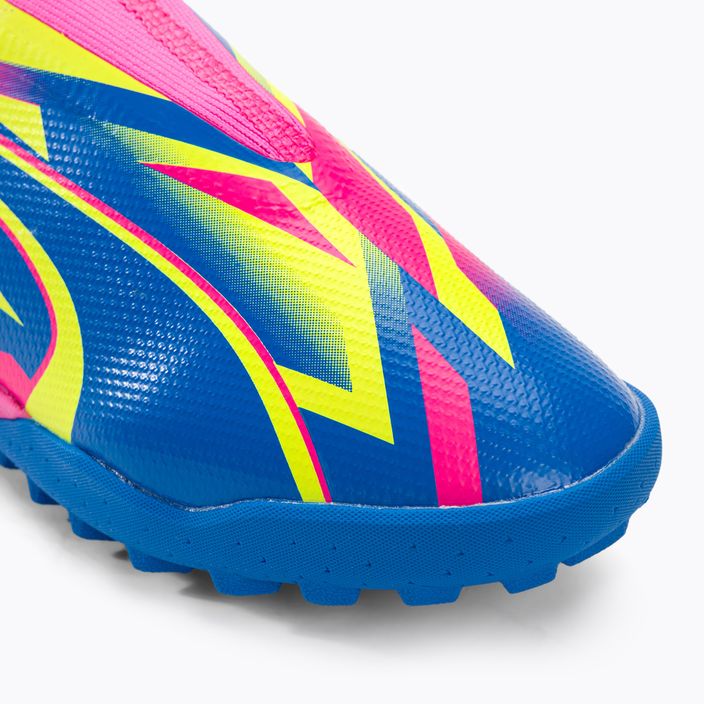 PUMA Match Ll Energy TT + Mid Jr cizme de fotbal pentru copii roz luminos/albastru ultra/galben alert 7