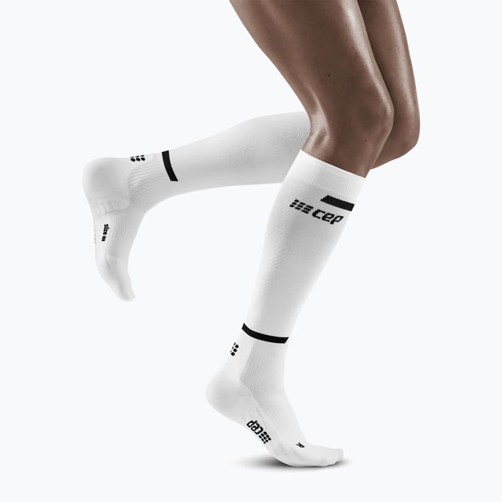 Șosete compresive de alergat pentru femei CEP Tall 4.0 white 4