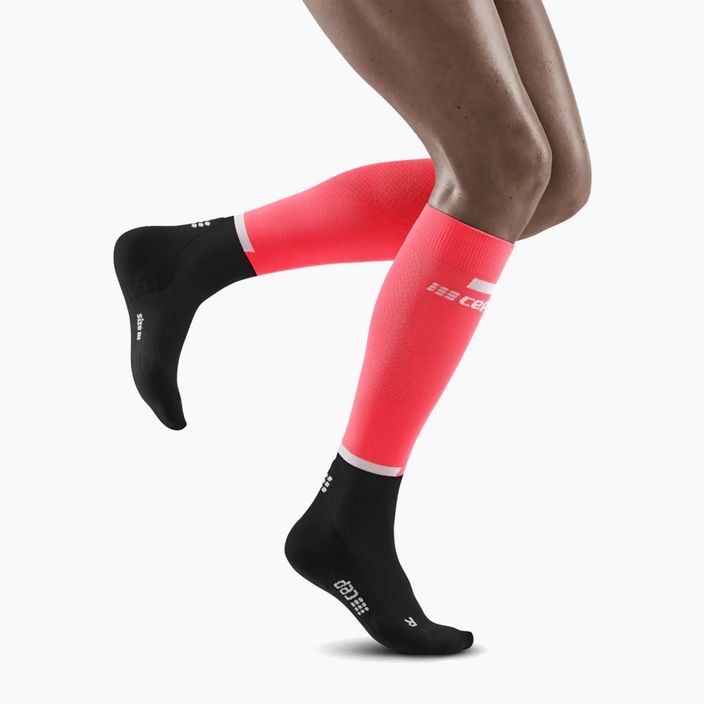 Șosete compresive de alergat pentru femei CEP Tall 4.0 pink/black 5