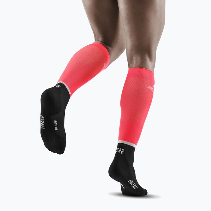 Șosete compresive de alergat pentru bărbați CEP Tall 4.0 pink/black 5