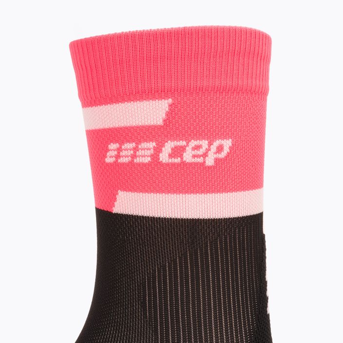 Șosete compresive de alergat pentru femei CEP 4.0 Mid Cut pink/black 3