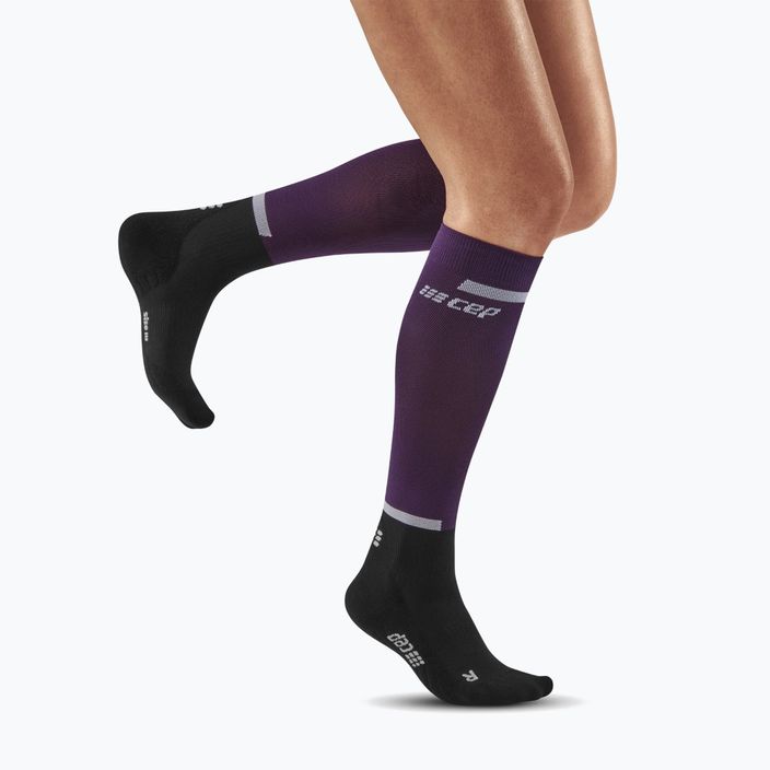 Șosete compresive de alergat pentru femei CEP Tall 4.0 violet/black 5