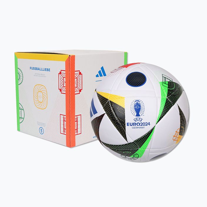 Minge de fotbal adidas Fussballliebe 2024 League Box white/black/glow blue mărime 5 6