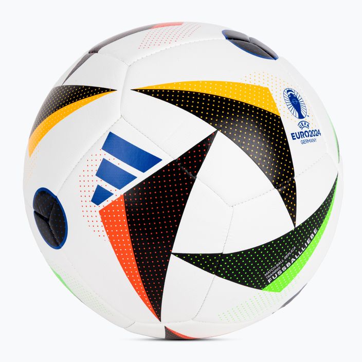 adidas Fussballiebe Trainig Euro 2024 fotbal alb/negru/albastru strălucitor mărimea 5 2