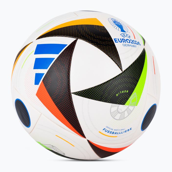 Minge de fotbal adidas Fussballliebe Competition Euro 2024 white/black/glow blue mărime 5 2