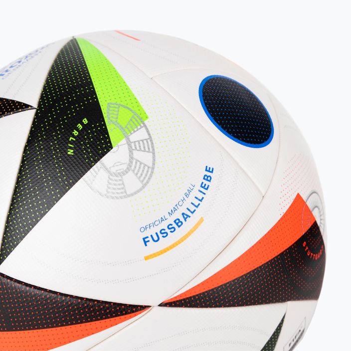 Minge de fotbal adidas Fussballliebe Competition Euro 2024 white/black/glow blue mărime 5 3