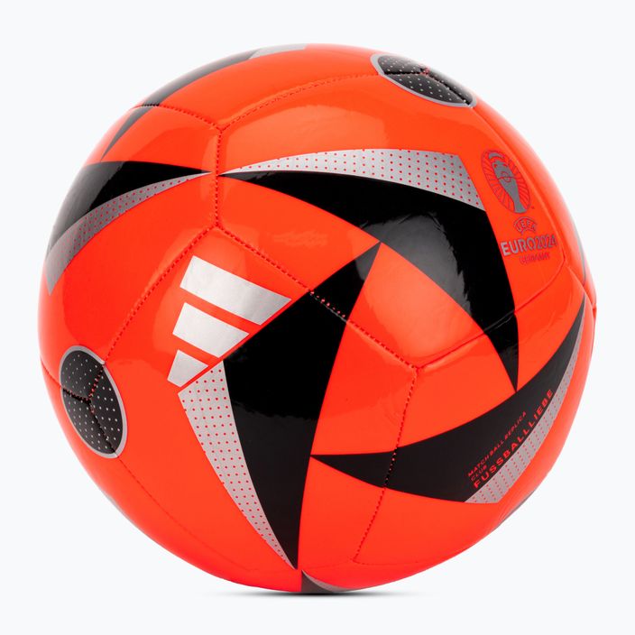 adidas Fussballiebe Club Euro 2024 solare roșu/negru/argintiu metalic fotbal dimensiunea 4 2