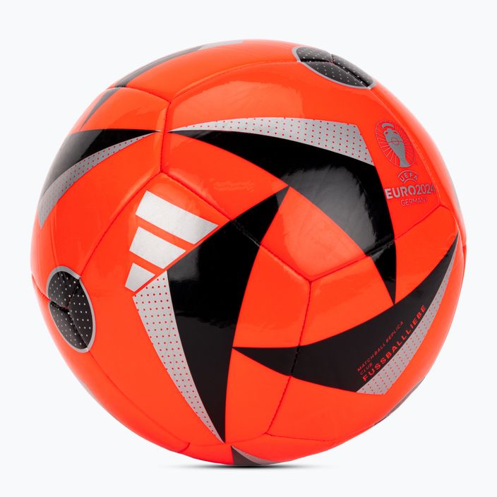 adidas Fussballiebe Trainig Euro 2024 solare roșu/negru/argintiu metalic fotbal dimensiunea 5 2