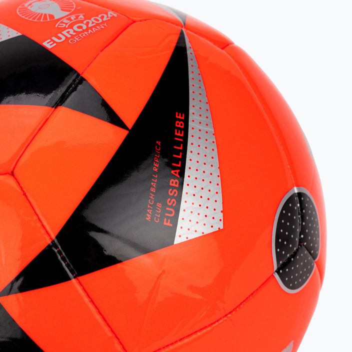 adidas Fussballiebe Trainig Euro 2024 solare roșu/negru/argintiu metalic fotbal dimensiunea 5 3