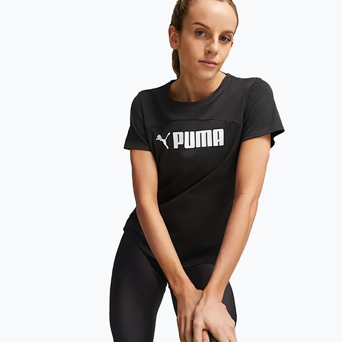 Tricou de antrenament pentru femei PUMA Fit Logo Ultrabreathe puma negru/puma alb 3