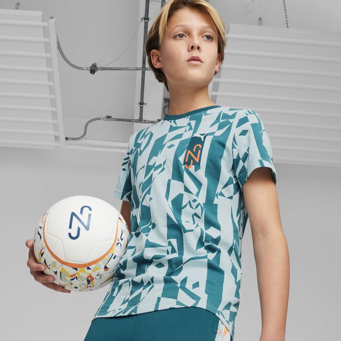 Tricou de fotbal pentru copii PUMA Neymar Jr Creativity Logo Tee ocean tropic/turquoise surf 3