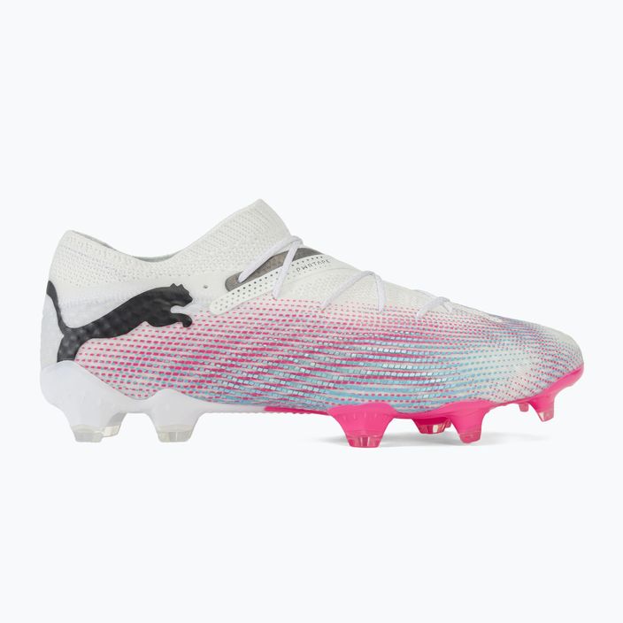 Încălțăminte de fotbal PUMA Future 7 Ultimate Low FG/AG white/black/poison pink/bright aqua/silver mist 2
