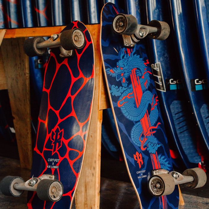 Skateboard surfskate Carver C7 Raw 34" Kai Dragon 2022 Complete albastru-roșie C1013011143 9