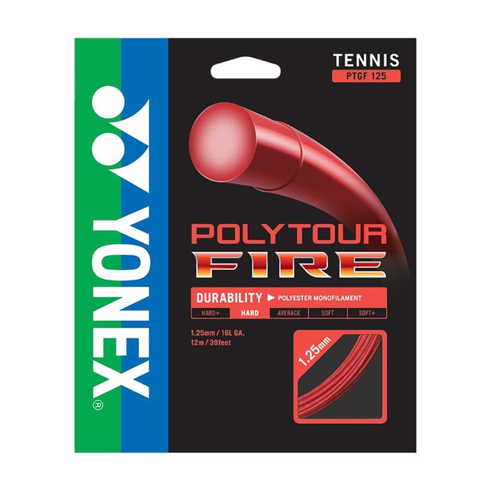 Coardă de tenis YONEX Poly Tour Fire Set roșu 2