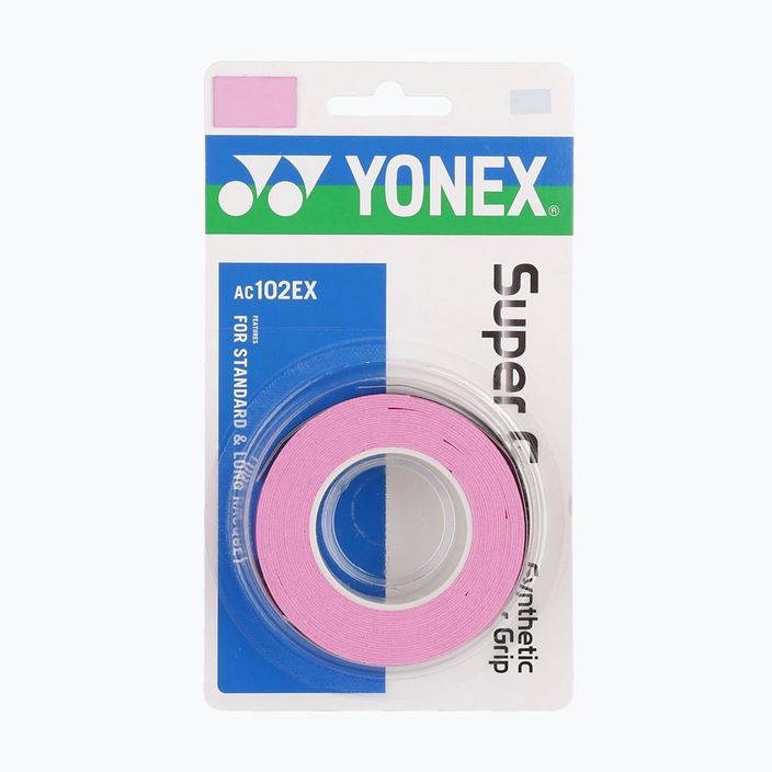 Învelitori pentru rachete de badminton YONEX AC 102 EX 3 buc. french pink