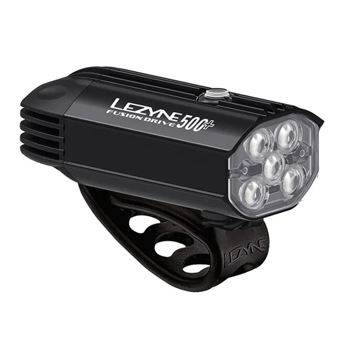 Lezyne Fusion Drive 500+ Lumina de bicicletă neagră satinată față 2