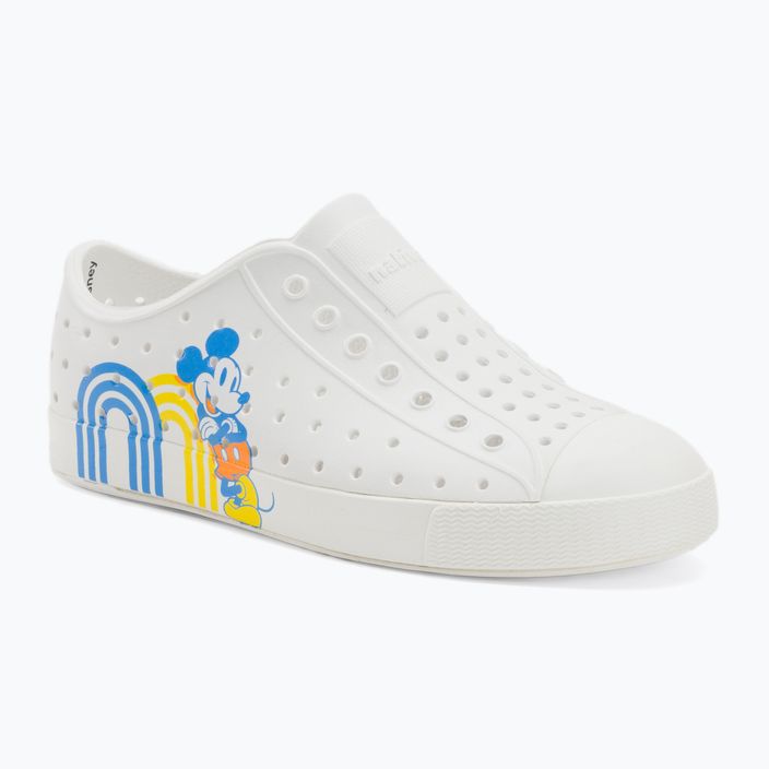 Pantofi de sport pentru copii Native Jefferson Print Disney Jr, alb scoică / alb scoică / mickey pozitiv