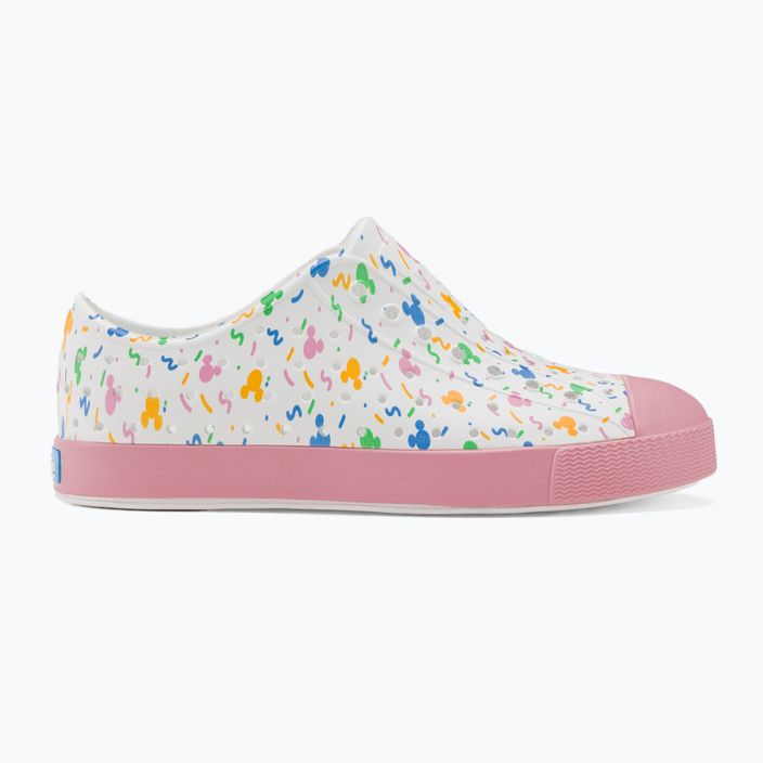 Pantofi de sport pentru copii Native Jefferson Print Disney Jr, model shell white/princess pink/pastel white confetti pentru copii 2
