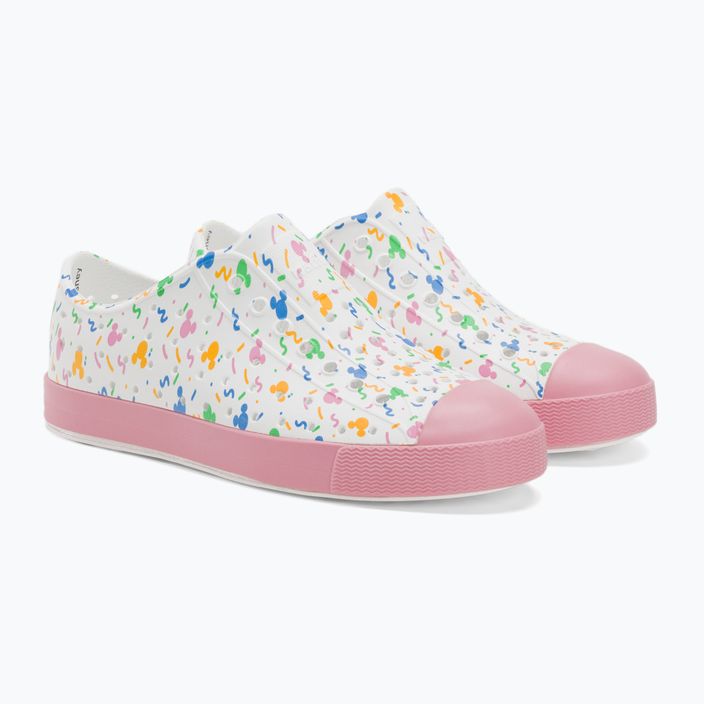 Pantofi de sport pentru copii Native Jefferson Print Disney Jr, model shell white/princess pink/pastel white confetti pentru copii 4