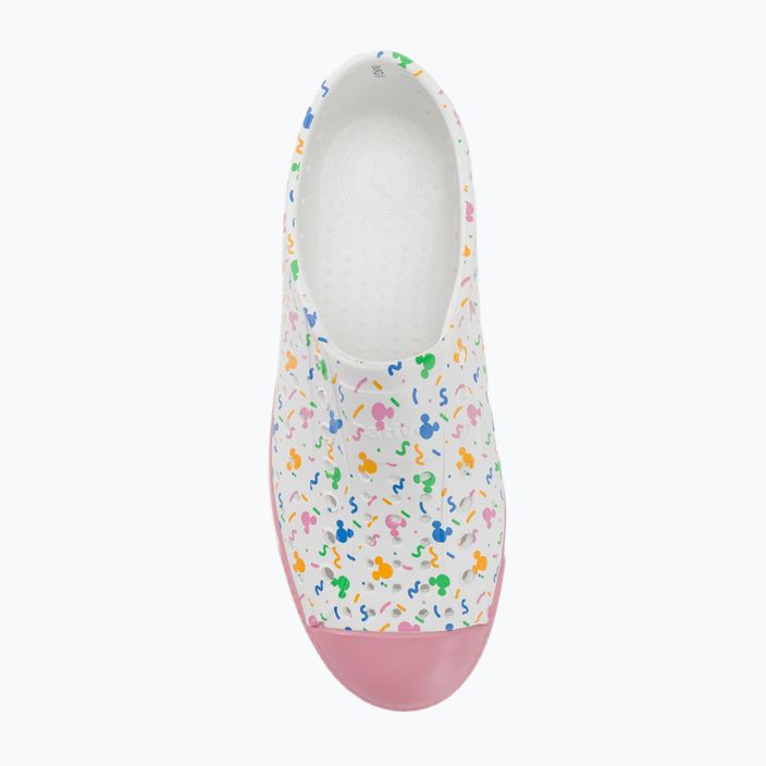 Pantofi de sport pentru copii Native Jefferson Print Disney Jr, model shell white/princess pink/pastel white confetti pentru copii 6