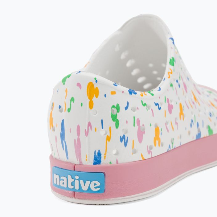 Pantofi de sport pentru copii Native Jefferson Print Disney Jr, model shell white/princess pink/pastel white confetti pentru copii 9