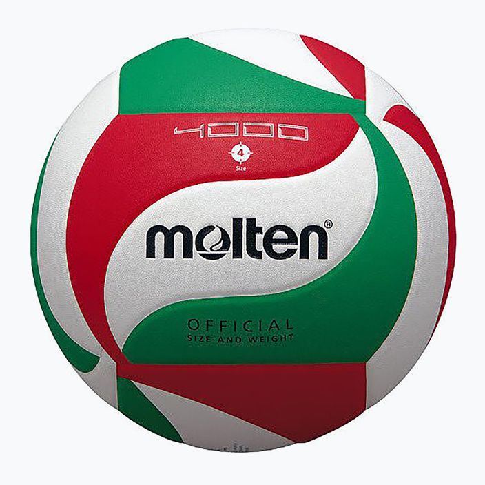 Molten volleyball V4M4000-4 alb/verde/roșu mărimea 4 4