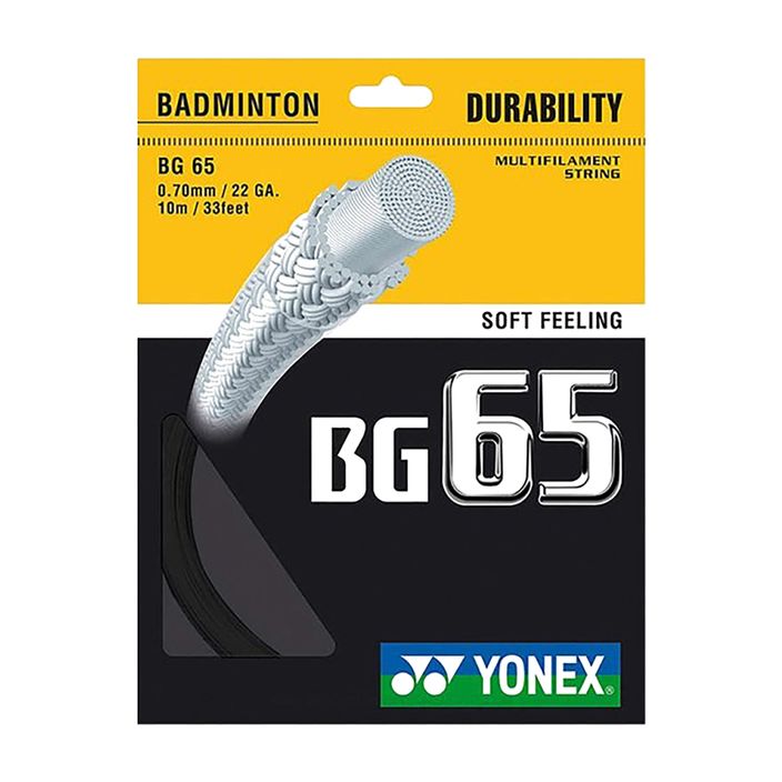 Cordon de badminton YONEX BG 65 Set 10 m black 2