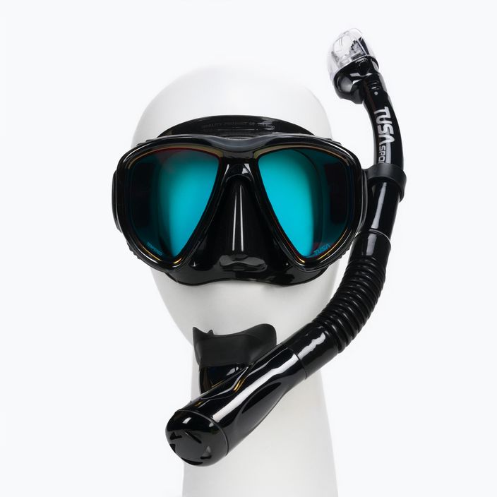 TUSA Mască + Snorkel Set de scufundări POWERVIEW negru UC 2425 MQB 2